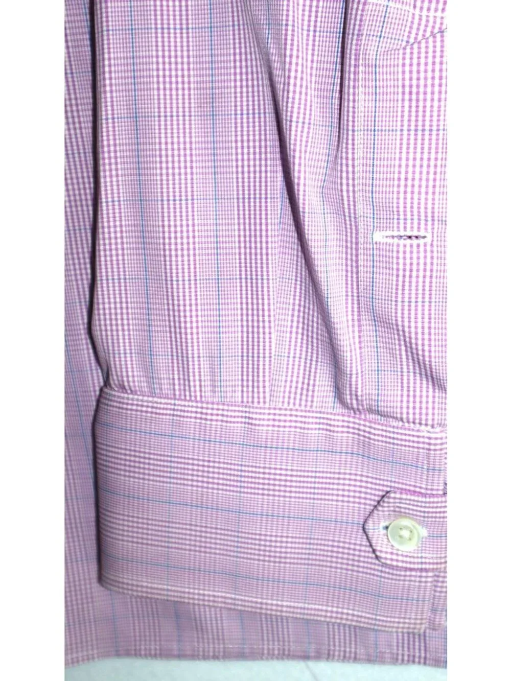 Decaro Men’s Pink Check Dress Shirt Long Sleeve Button Front Business Casual L